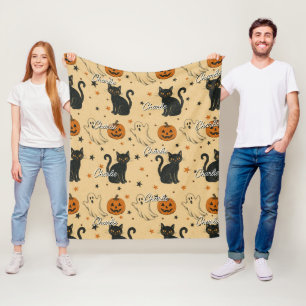 Couverture Polaire Impression générale Halloween vintage avec nom rép