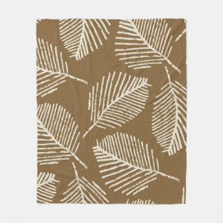 Couverture Polaire Impression mono feuille, brun caramel, sans soudur