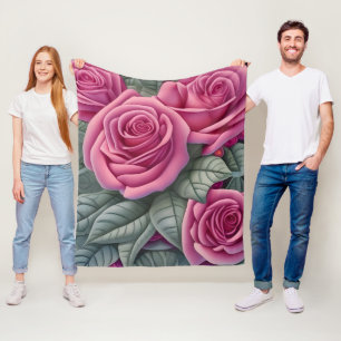 Couverture Polaire Imprimante magnifique pastel victorien rose rose
