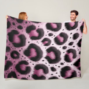 Couverture Polaire Imprimé animalier à taches de fourrure léopard ros
