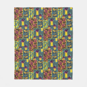 Couverture Polaire Imprimé floral violet et sarcelle maximaliste vibr