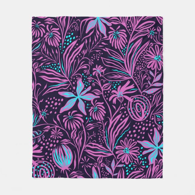 Couverture Polaire Imprimer le dessin de feuilles motifs (Devant)