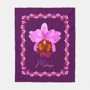 Couverture Polaire Imprimez Personnalisé Cattleya Orchid Motif