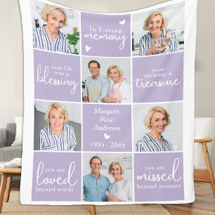 Couverture Polaire In Love Memory 6 Photo Collage Poème commémoratif