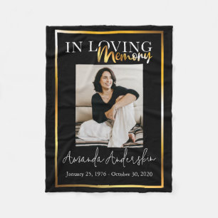 Couverture Polaire In Love Memory Gold Funeral Photo