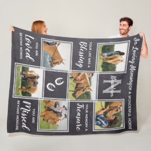 Couverture Polaire In Love Memory Horse Pet Memorial Photo Collage