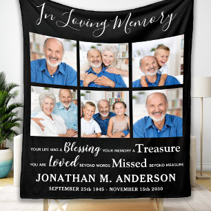 Couverture Polaire In Love Memory Personnalisé 6 Photo Memorial