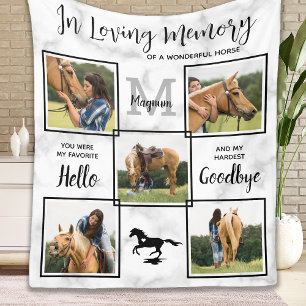 Couverture Polaire In Love Memory Pet Horse Memorial Photo Collage
