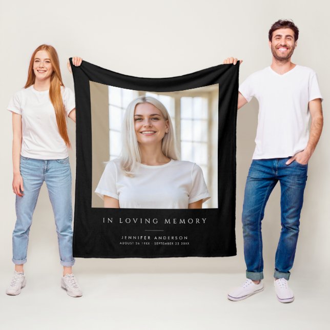 Couverture Polaire In Love Memory Photo & Name Memorial (En situation)