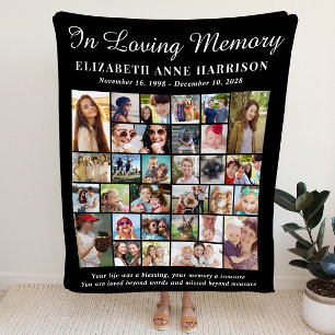 Couverture Polaire In Loving Memory 30 Photo Collage Memorial