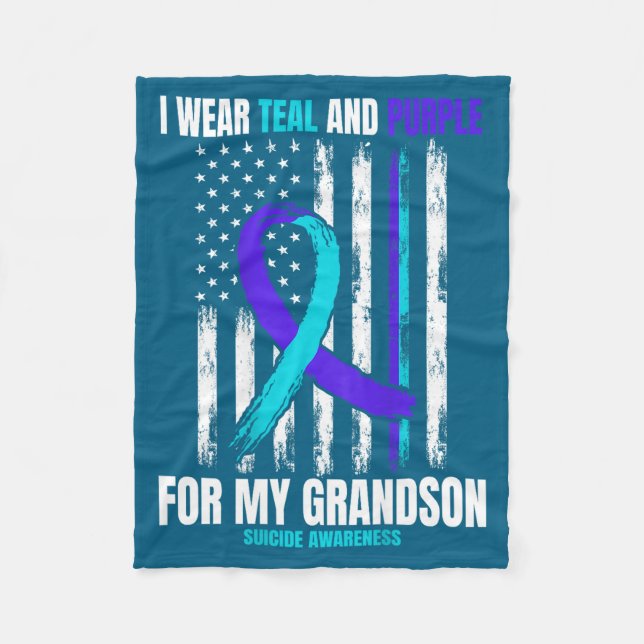 Couverture Polaire In Memory Of My Grandson Suicide Awareness Flag Ba (Devant)