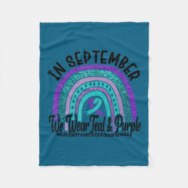Couverture Polaire In September Wear Teal And Purple Rainbow Suicide  (Devant)
