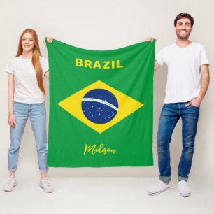 Couverture Polaire Indicateur Brésil de nom personnalisé