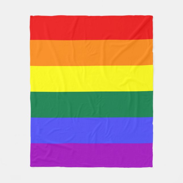 Couverture Polaire Indicateur de la fierté arc-en-ciel (Devant)