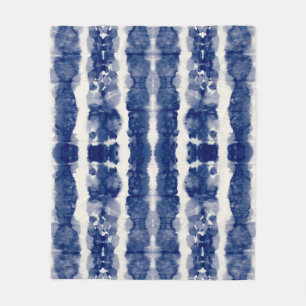 Couverture Polaire Indigo Art : Chaos Aquarelle Abstrait.