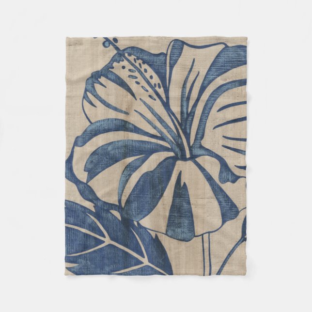 Couverture Polaire Indigo Hibiscus (Devant)