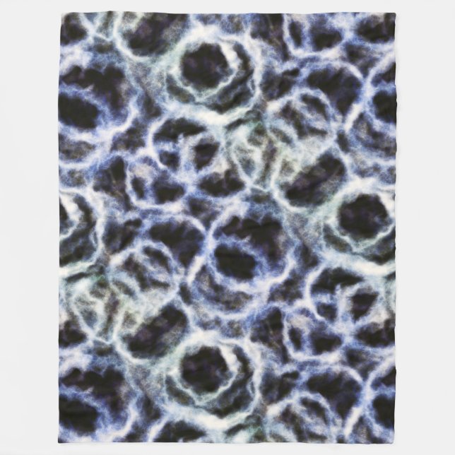Couverture Polaire indigo shibori recyclé : (Devant)