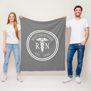 Couverture Polaire Infirmière inscrite RN Caduceus Année d'obtention