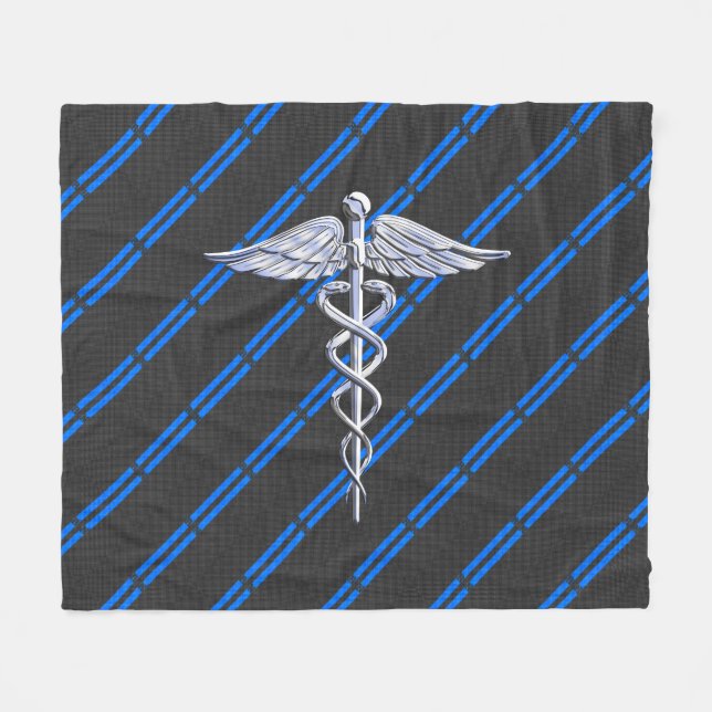 Couverture Polaire Infirmière inscrite RN Silver Caduceus (Devant (Horizontal))