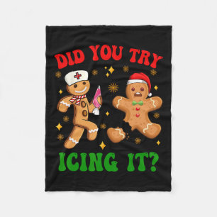 Couverture Polaire Infirmière Retro Icu Noël Gingerbread Avez-Vous Es