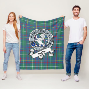 Couverture Polaire Inglis Ancien Clan Badge Tartan Plaid