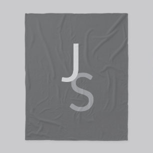 Couverture Polaire Initiales monogrammes à chevauchement moderne Gr