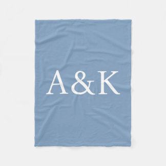 Couverture Polaire Initiales personnalisées sur un mariage bleu ardoi