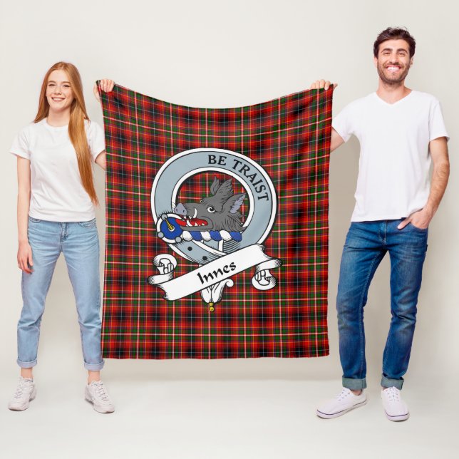 Couverture Polaire Innes du clan Moray Badge Tartan Plaid (En situation)
