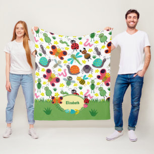 Couverture Polaire Insectes de printemps colorées mignonnes Enfants