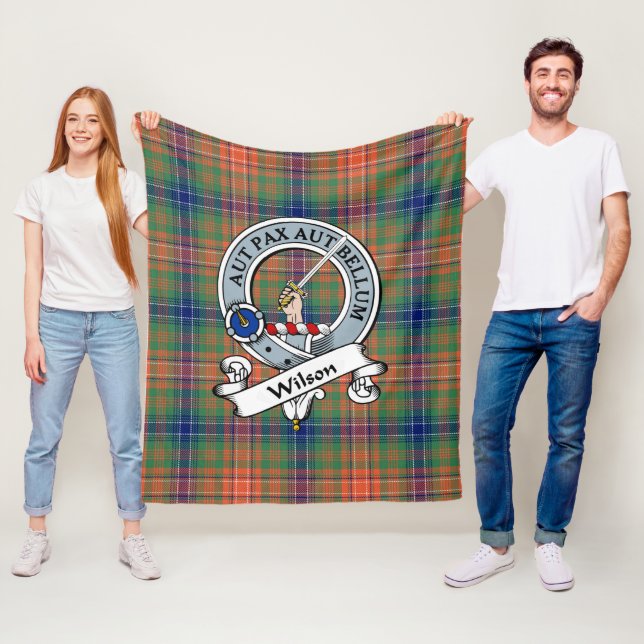 Couverture Polaire Insigne Clan Wilson Tartan Plaid (En situation)