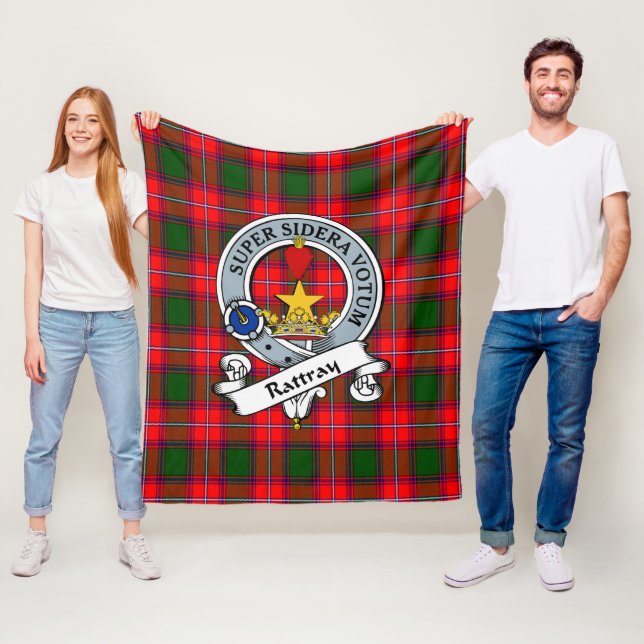 Couverture Polaire Insigne de clan antique Rattray Tartan Plaid (En situation)