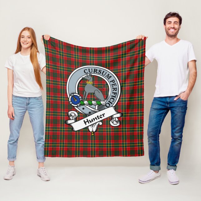 Couverture Polaire Insigne de clan de chasseur (USA) Tartan Plaid (En situation)