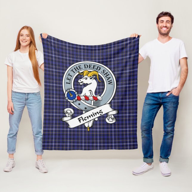 Couverture Polaire Insigne de clan flamand Tartan Plaid (En situation)