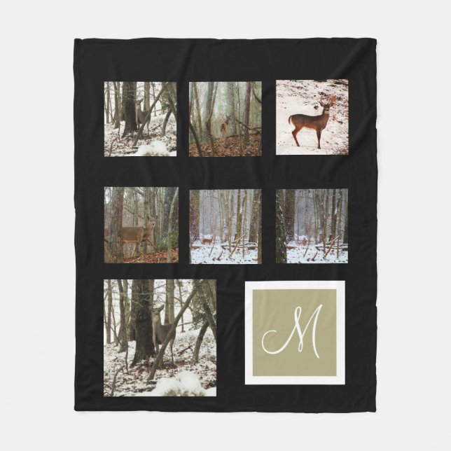 Couverture Polaire Instagram vos images collage personnalisé monogram (Devant)