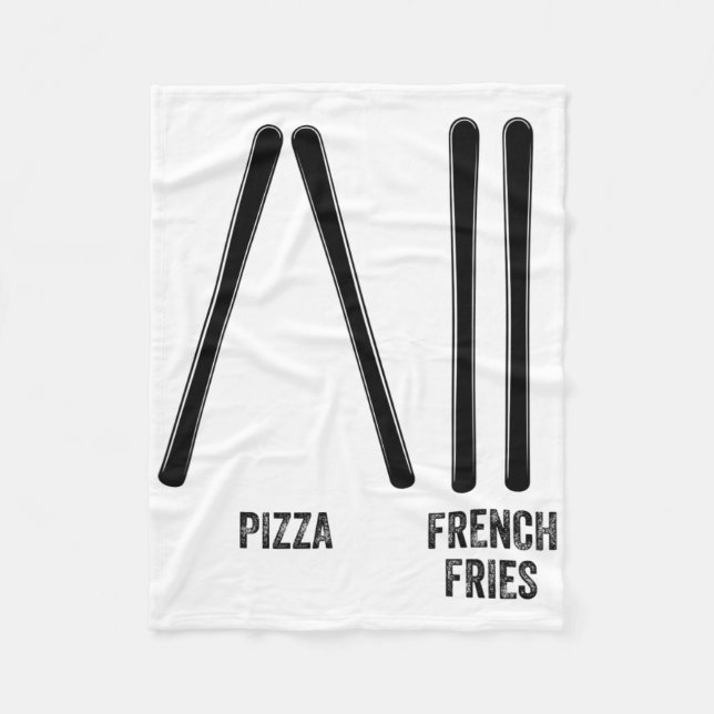 Couverture Polaire Instructeur De Ski Pizza Et Français Fries Comment (Devant)