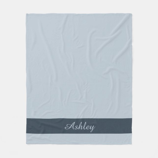 Couverture Polaire Intemporel — Blue Mist Name Fleece Blanket (Devant)