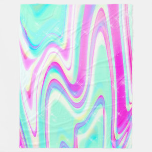 Couverture Polaire Iridescente Holographique Liquide Swirl