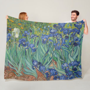 Couverture Polaire Iris, Peinture à l'huile florale, Vincent Van Gogh
