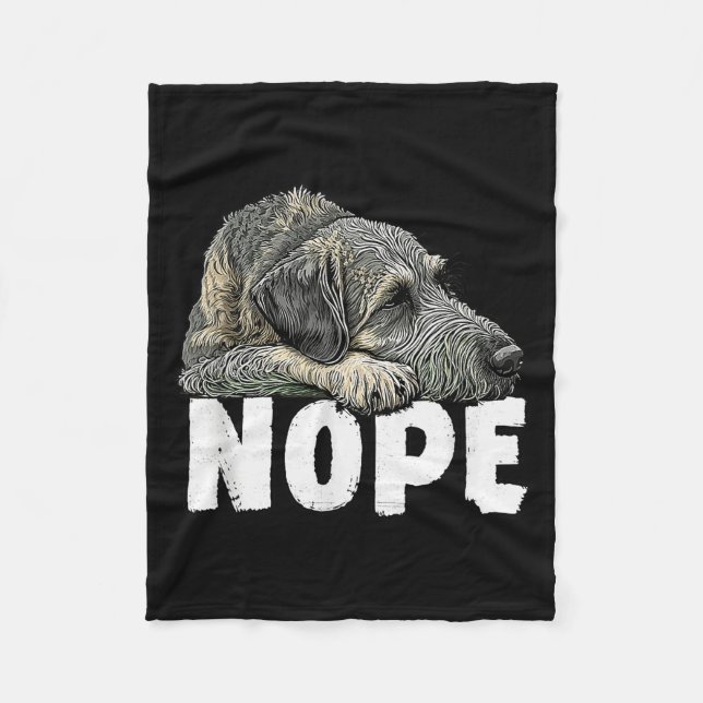 Couverture Polaire Irish Wolfhound Nope Funny Lazy Pet Dog Cute  (Devant)