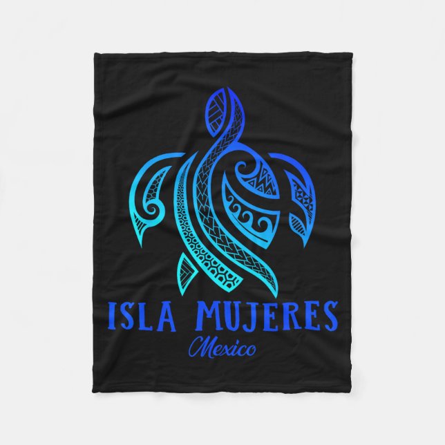 Couverture Polaire Isla Mujeres Mexico Sea Turtle Tie Dye Hibiscus Va (Devant)
