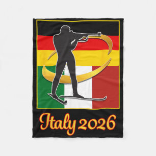 Couverture Polaire Italie 2026 Biathlon Japon Italie drapeaux 2026 hi