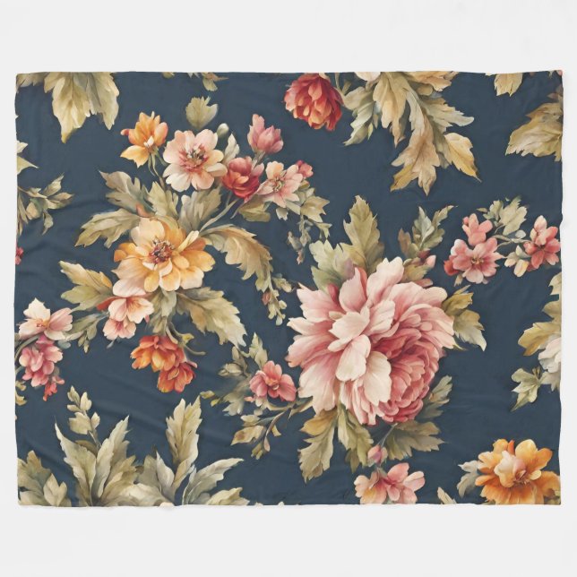 Couverture Polaire Italien Exquis Beau Modèle Floral (Devant (Horizontal))