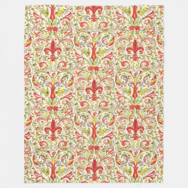 Couverture Polaire Italien Florentine Fleur de Lis Motif (Devant)