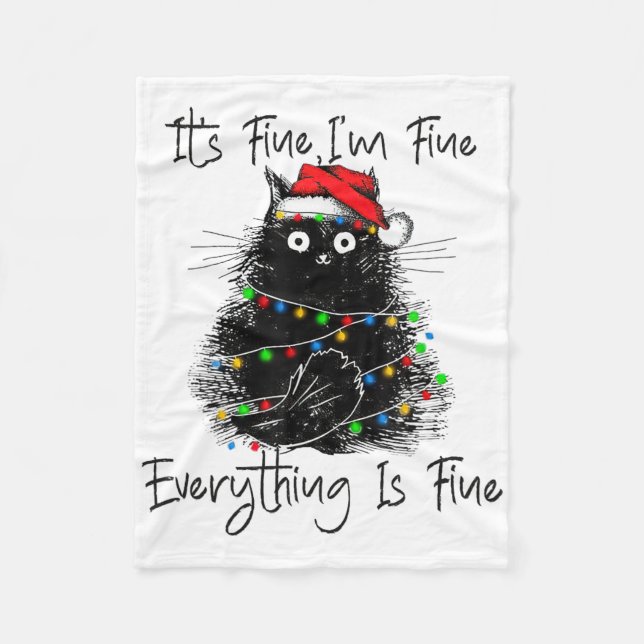 Couverture Polaire Its Fine I'm Fine Everything Is Fine Christmas Bla (Devant)