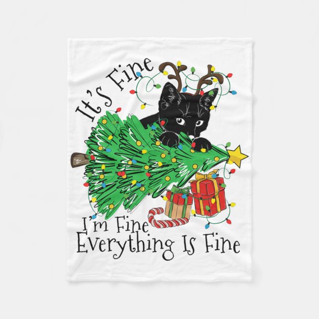 Couverture Polaire It's Fine I'm Fine Everything Is Fine Fun Christma (Devant)