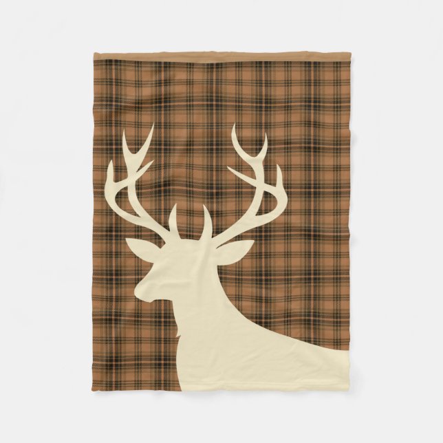 Couverture Polaire Ivoire brun bronzage du plaid | de silhouette de (Devant)