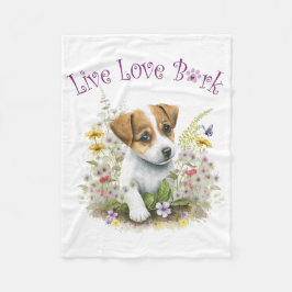 Couverture Polaire Jack Russell Chien Maman Floral