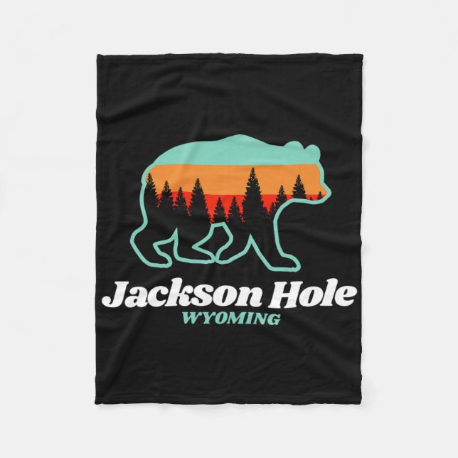 Couverture Polaire Jackson Hole Wyoming Ski Snowboard Ours (Devant)