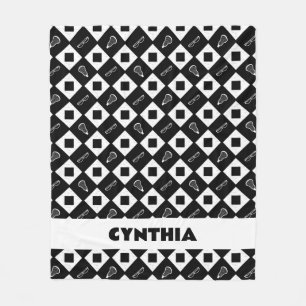 Couverture Polaire Jacquard de crosse noir Motif polaire