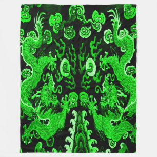 Couverture Polaire Jade Empereur Dragons